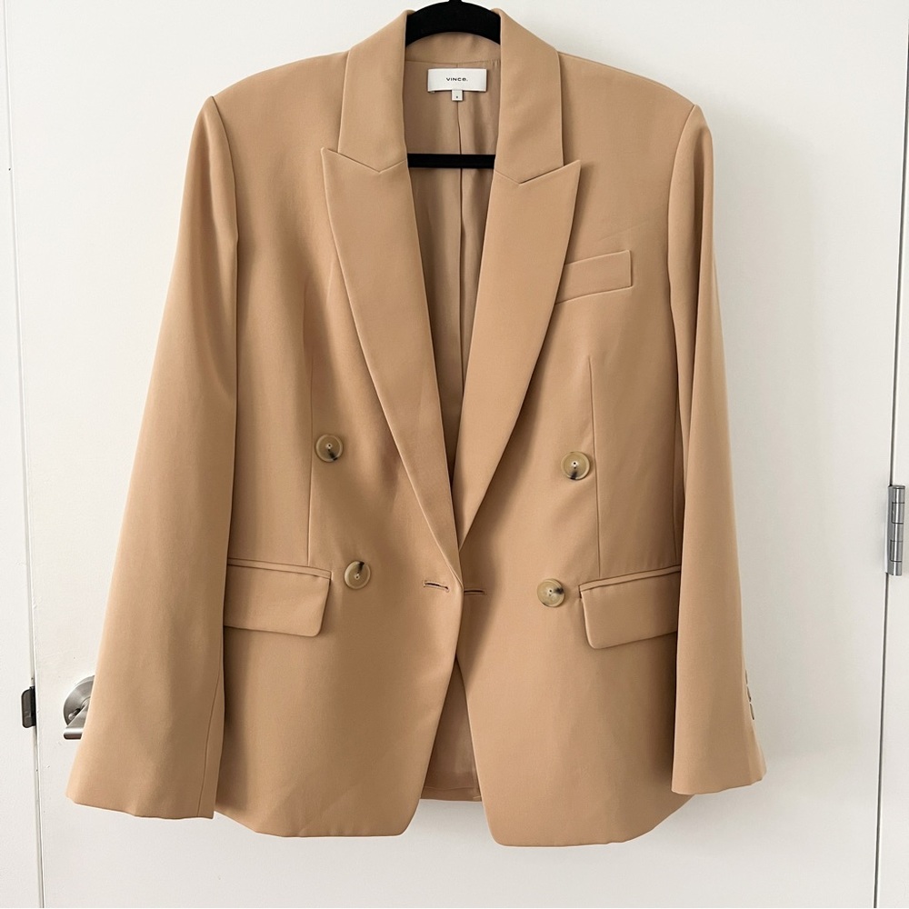 Vince Double Breasted Blazer in Sand Dollar Beige Size 6